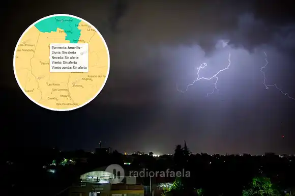 Rafaela y la región bajo alerta amarilla por tormentas: se esperan lluvias y ráfagas fuertes desde esta noche