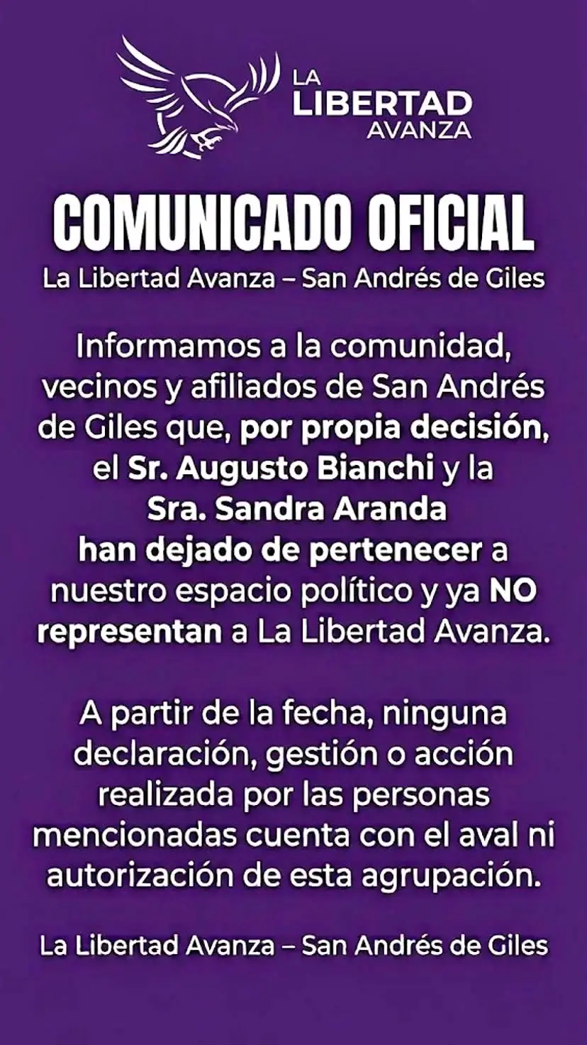 LLA Giles comunicado