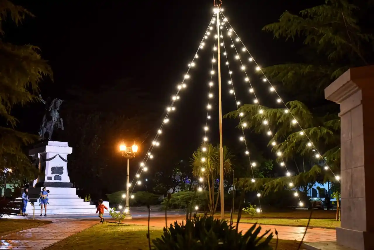 Ya brillan los árboles de navidad en distintos puntos de la ciudad de Chascomús