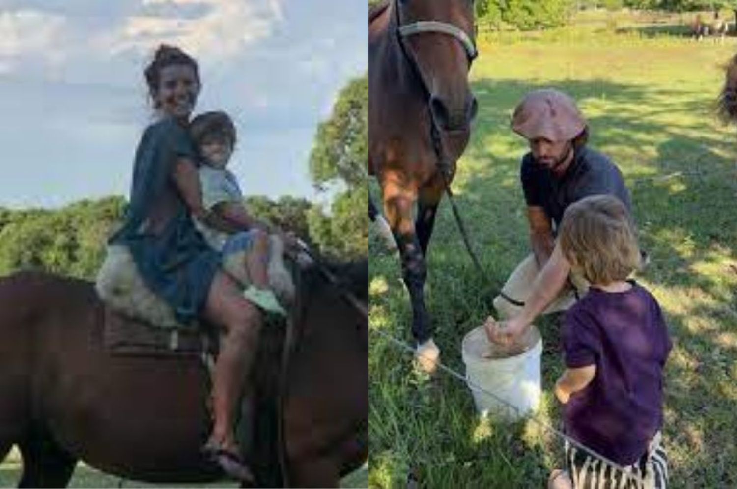 Calu Rivero junto a sus hijos