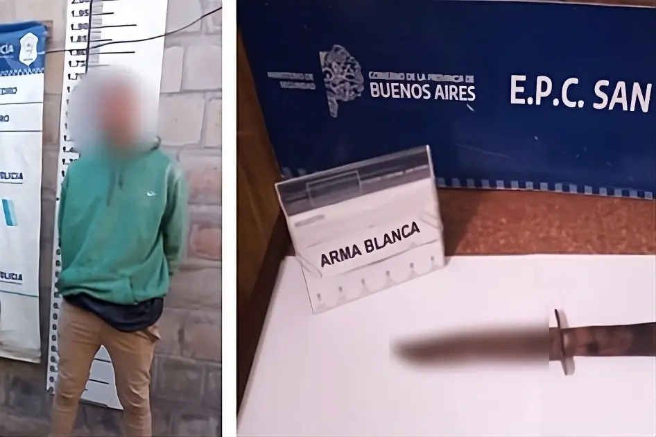 Detenido tras intentar robarles a un hombre y a su hijo con un cuchillo