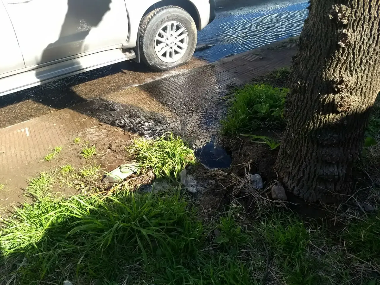 Gran pérdida de agua en la Diagonal