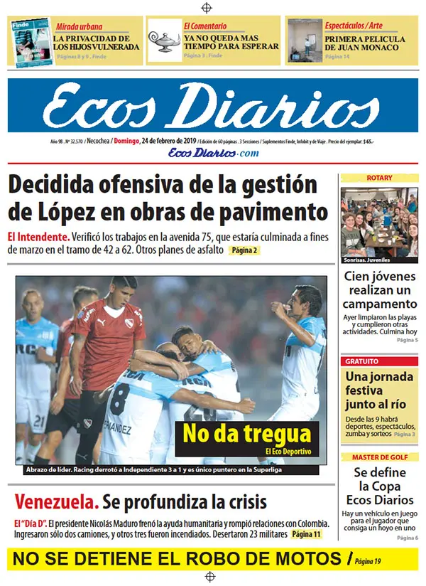 Tapa del 24 de febrero de 2019