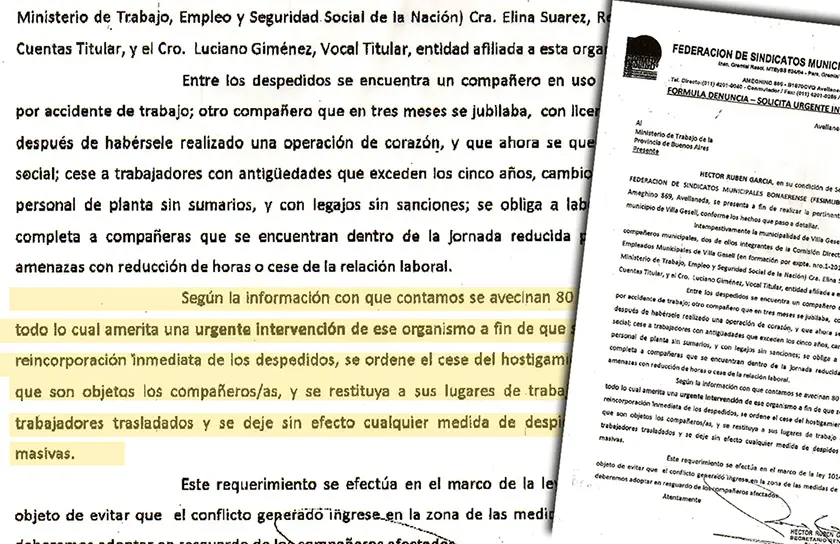 Villa Gesell: Denuncian al municipio por "acoso laboral" y "despidos masivos"