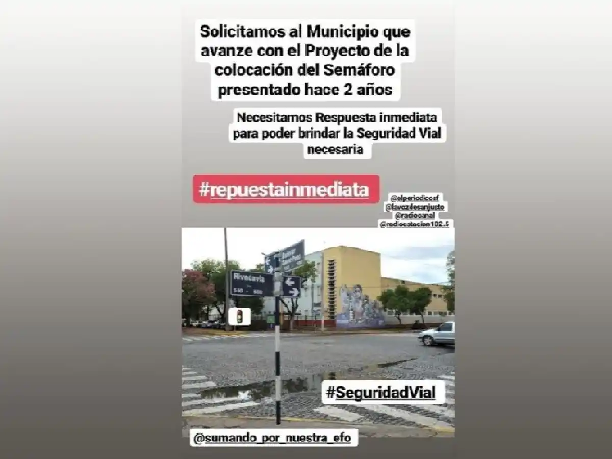 Estudiantes del Ipet 50 siguen reclamando el semáforo