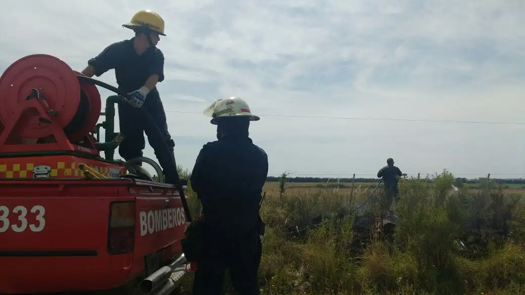 Incendio de pastizales en Gualeguaychú por la caída de un poste de luz
