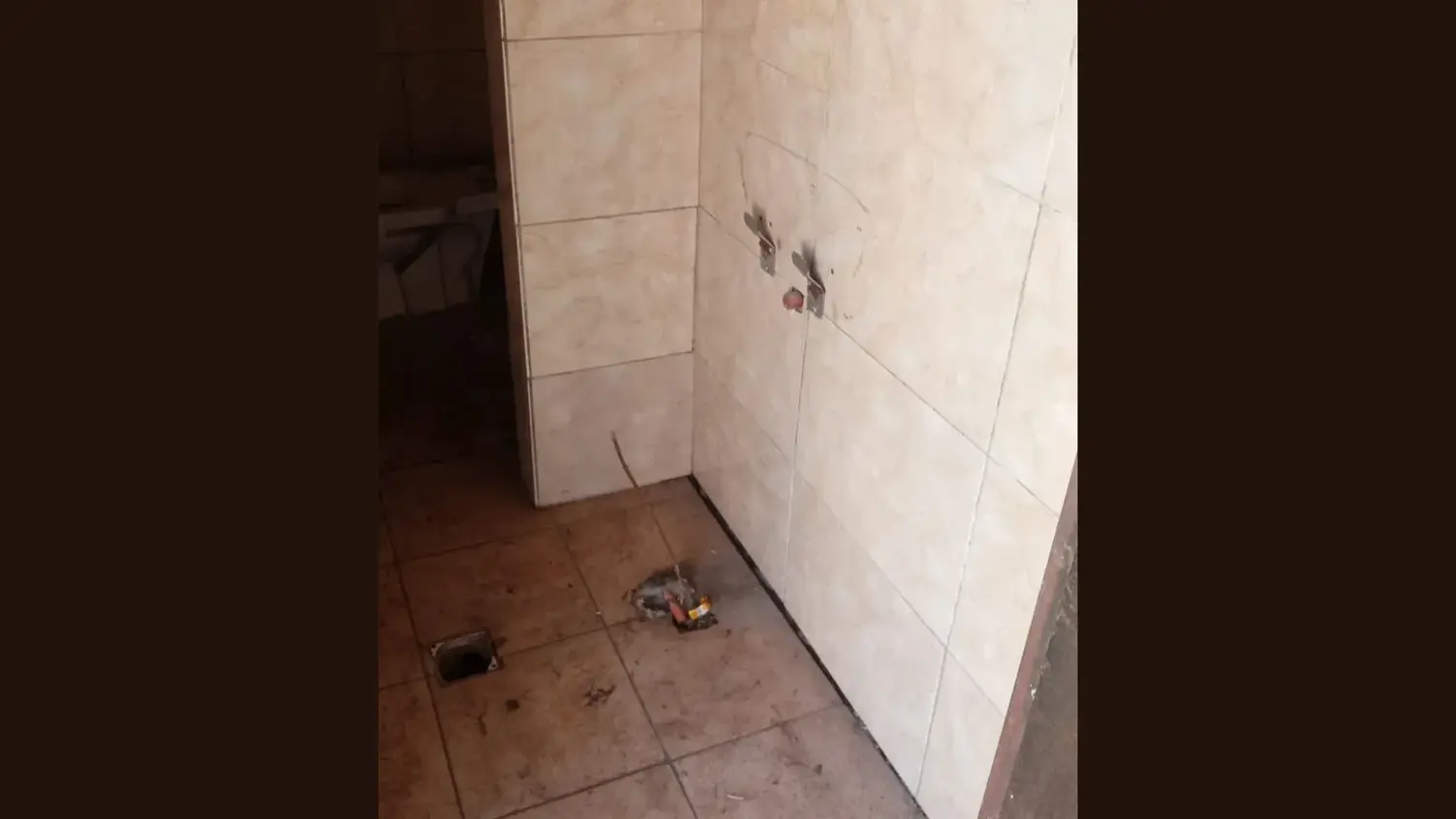 El baño de mujeres fue despojado de diversos elementos durante la noche de este domingo.