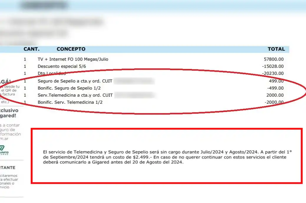 Los servicios son "sin cargo", pero por dos meses y para no pagarlos luego hay que darse de baja.