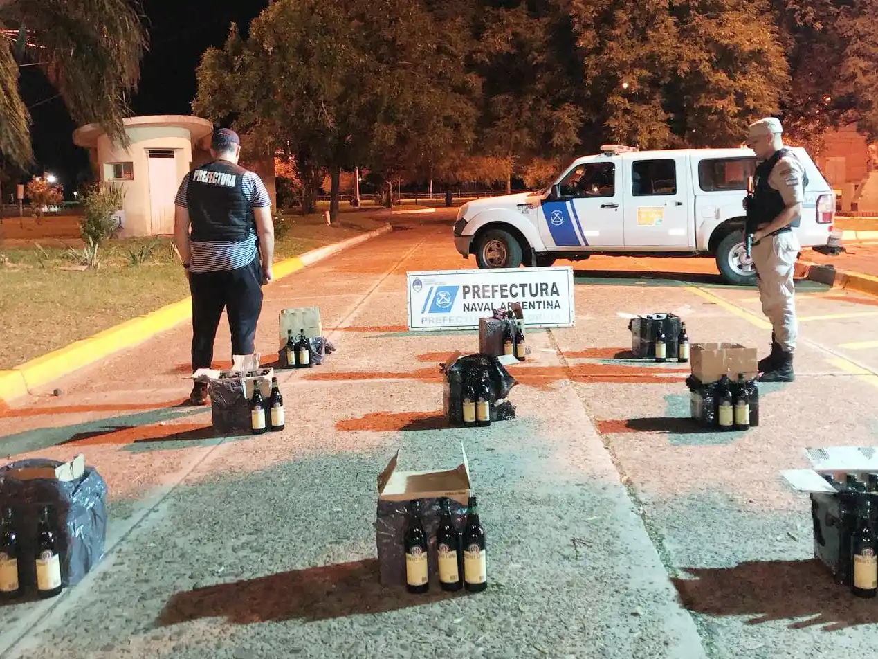 Prefectura frustra contrabando de Fernet en la frontera con Uruguay