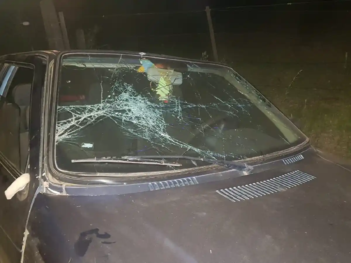 Chocaron un auto y un tractor en un camino rural de Josefina