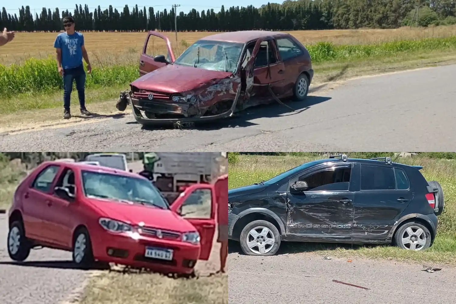 El Gol perdió el control y chocó al Palio y al CrossFox.