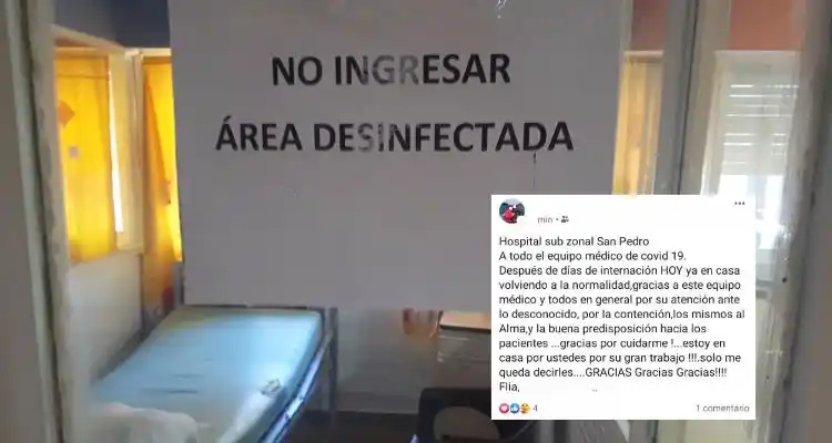 Coronavirus: La madre del prefecturiano de Ibicuy seguirá su recuperación en su casa y le agradeció al personal del Hospital