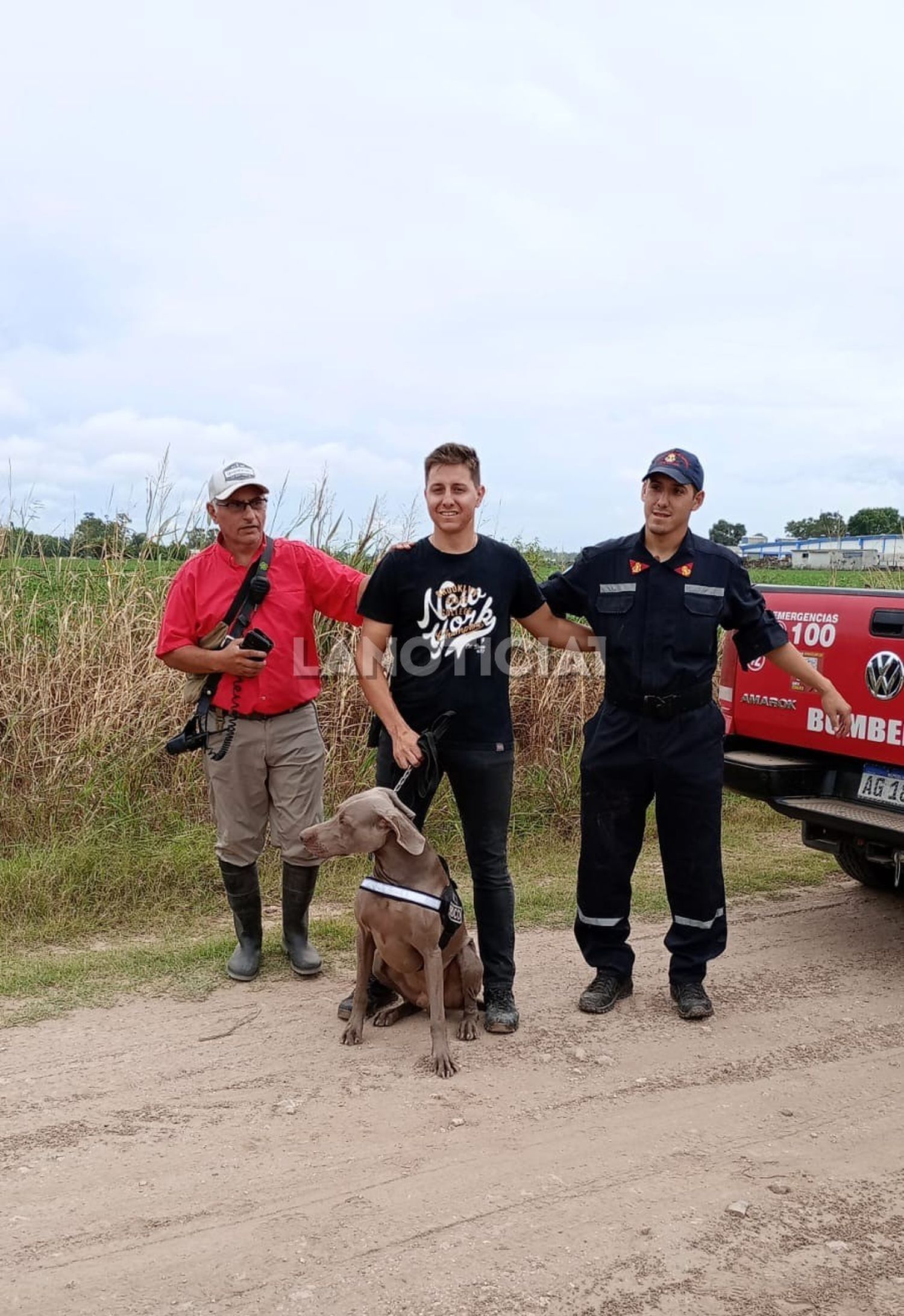 Rocco, el perro rescatista de los Bomberos de San Pedro. Foto: LaNoticia1.com