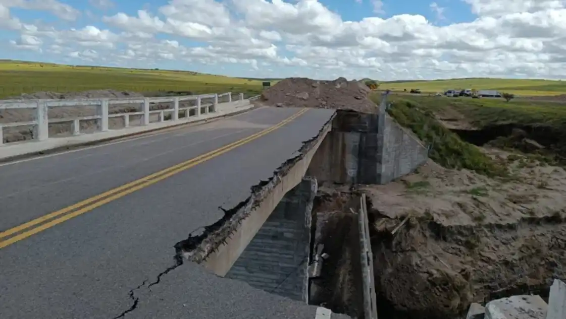 La Ruta 35 quedó muy dañada tras el temporal del 7 de marzo
