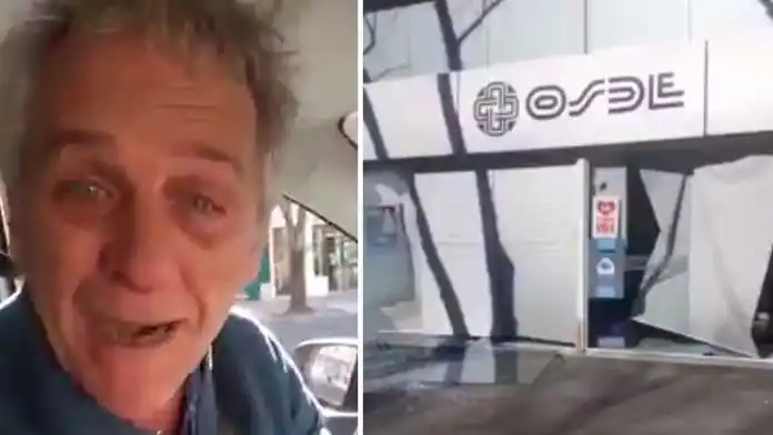 "OSDE hijo de put*, papá murió": El video del hombre que con su auto destrozó una sucursal de la prepaga en Azul