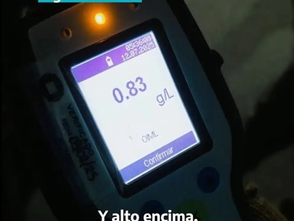 El resultado dio un total de 0,83 gramos de alcohol en sangre.
