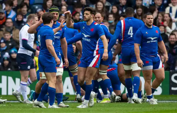 El festejo de los franceses en Murrayfield.