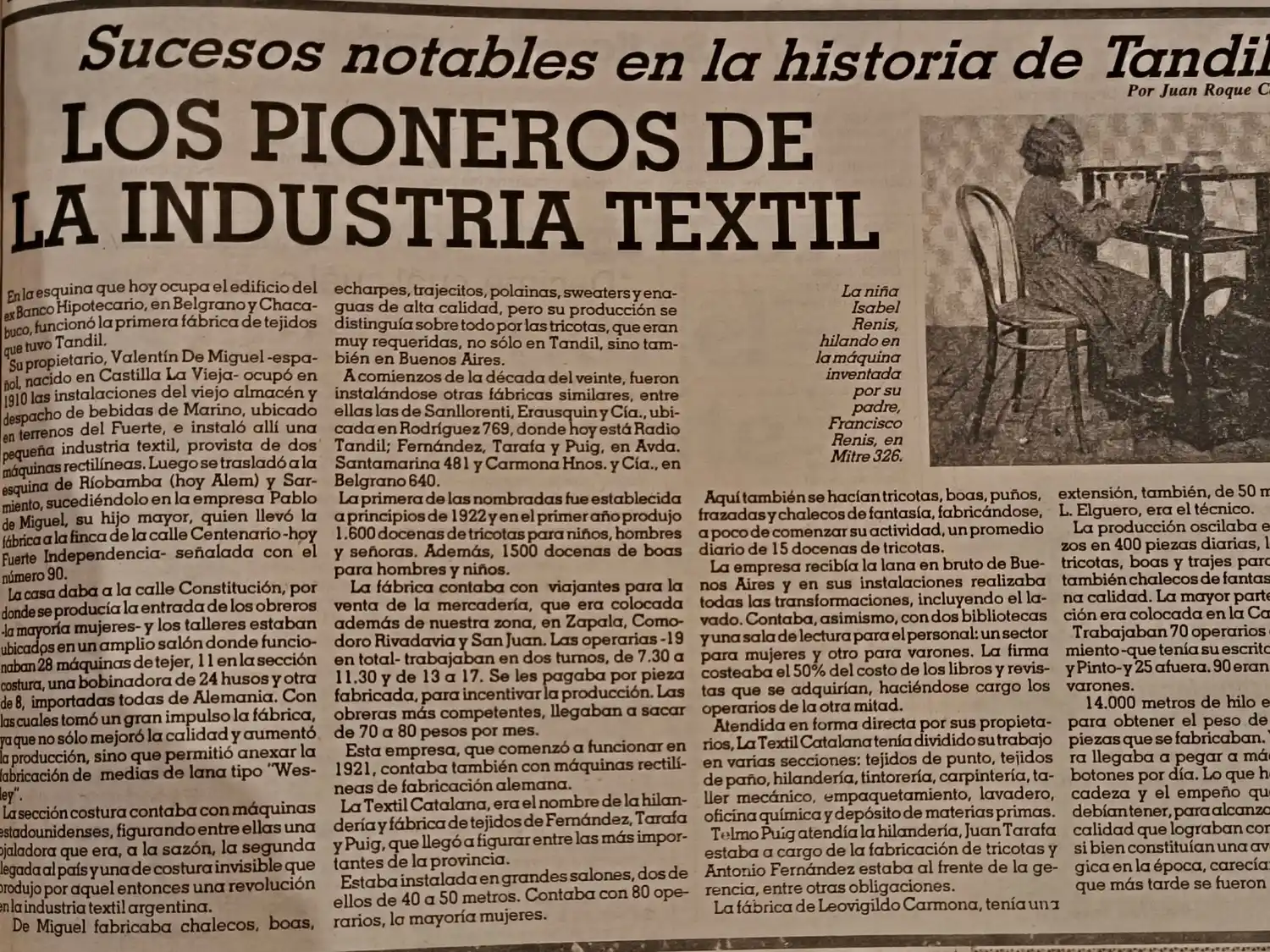 Los pioneros de la industria textil