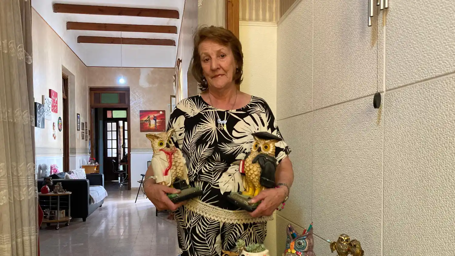 El stand de Raquel mostrará lechuzas de distintos materiales y tamaños