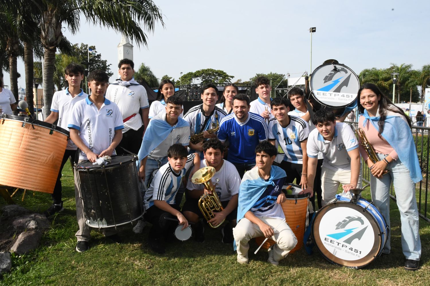 La exhibición oficial de la Copa del mundo en la Plaza Central de Avellaneda