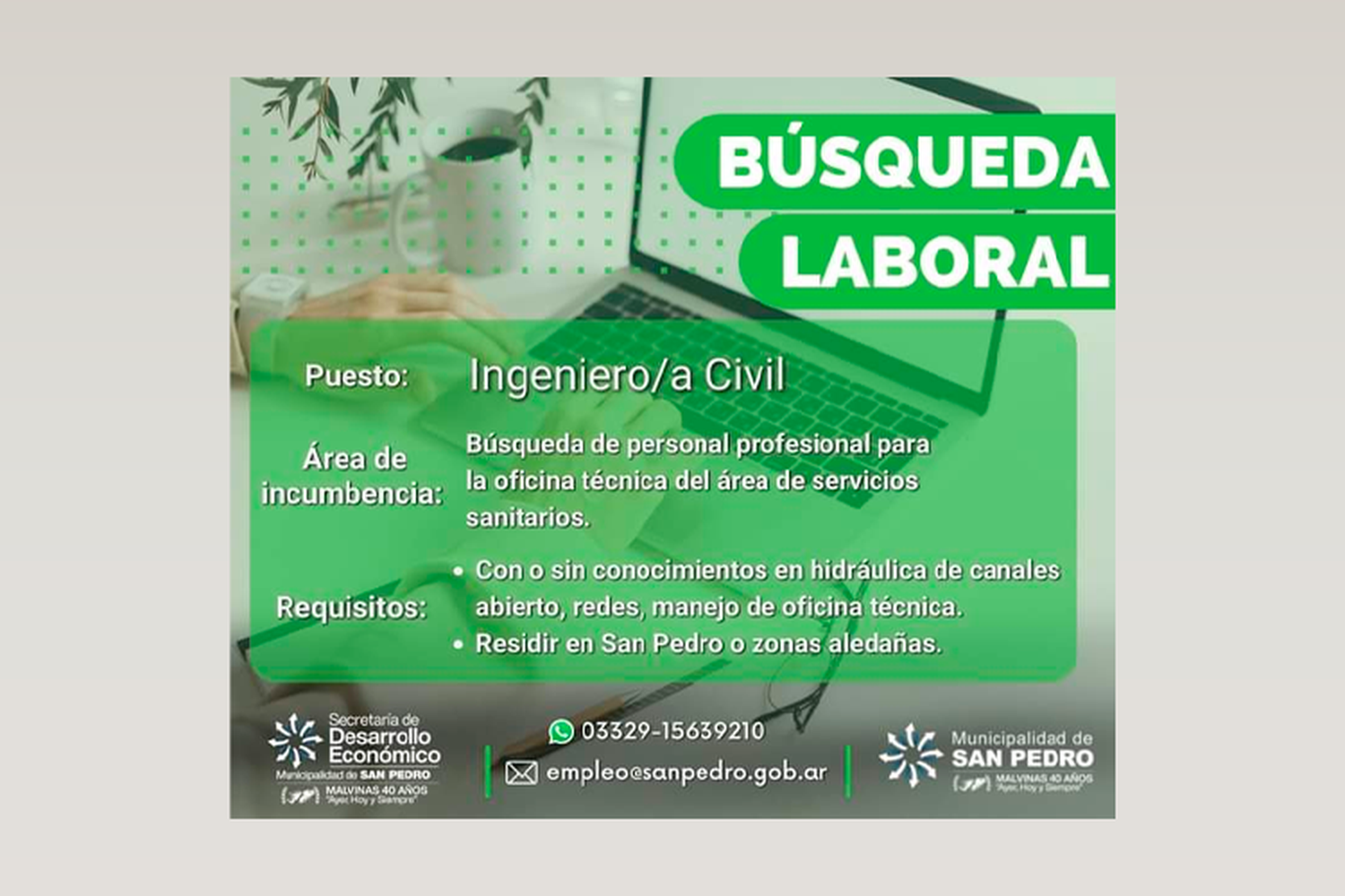 Búsqueda laboral: ingeniero/a civil