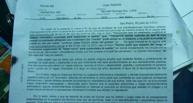 Bisi pidió a Parzon que se retracte