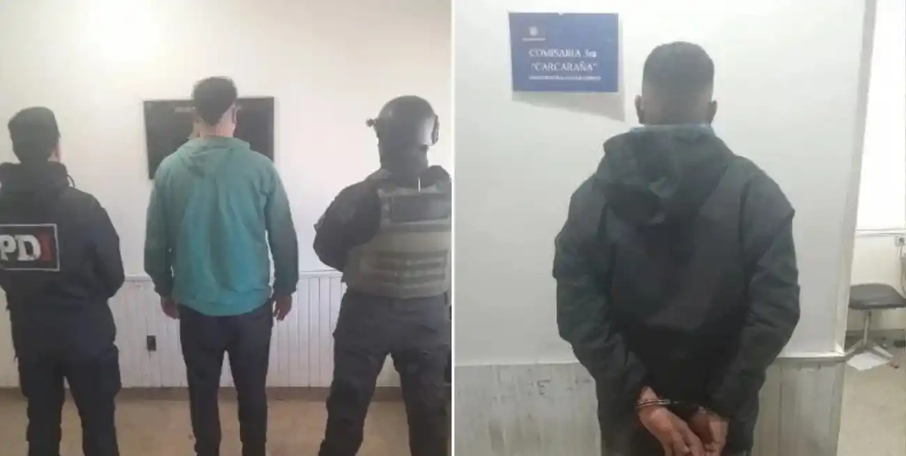 Los hombres detenidos por el ataque al policía.