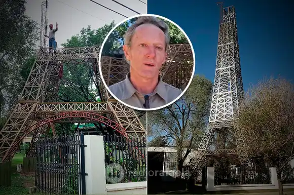 Parque Síquiman ya luce la réplica de la Torre Eiffel hecha en Argentina: “Ya empezó a mover la economía”