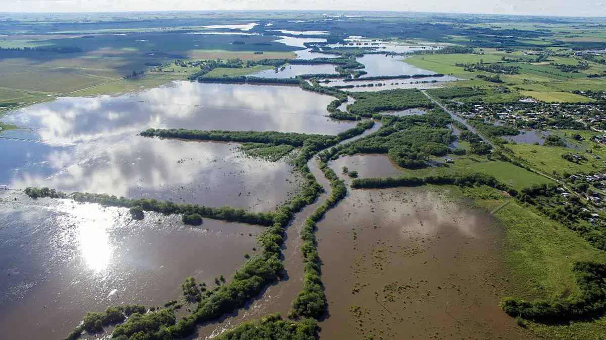 Imagen de un campo inundado en provincia