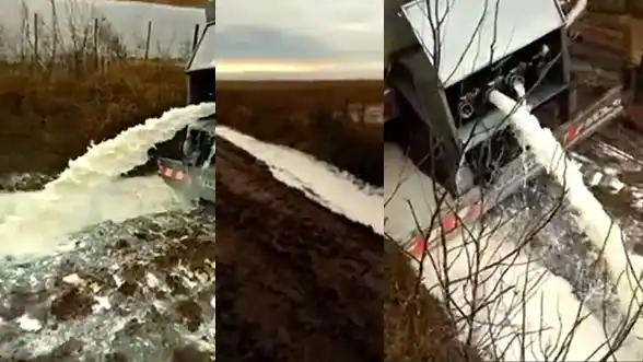 Video: Por el mal estado de los caminos, tiran leche en Rivadavia