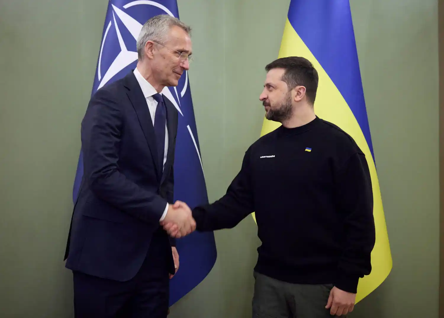 El secretario general de la OTAN, Jens Stoltenberg, fue recibido por el presidente Zelenski.