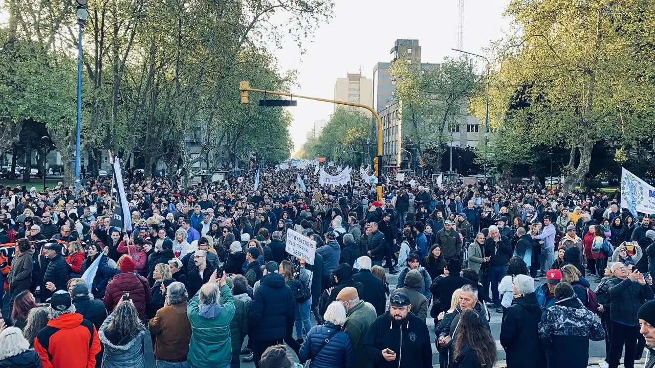 Masiva Marcha Federal Universitaria en Mar del Plata.