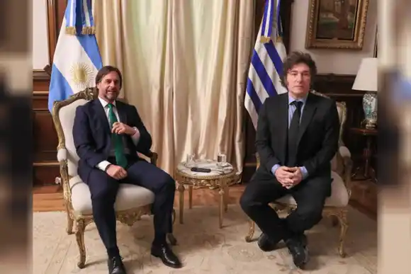 Milei se reunió durante una hora con Lacalle Pou