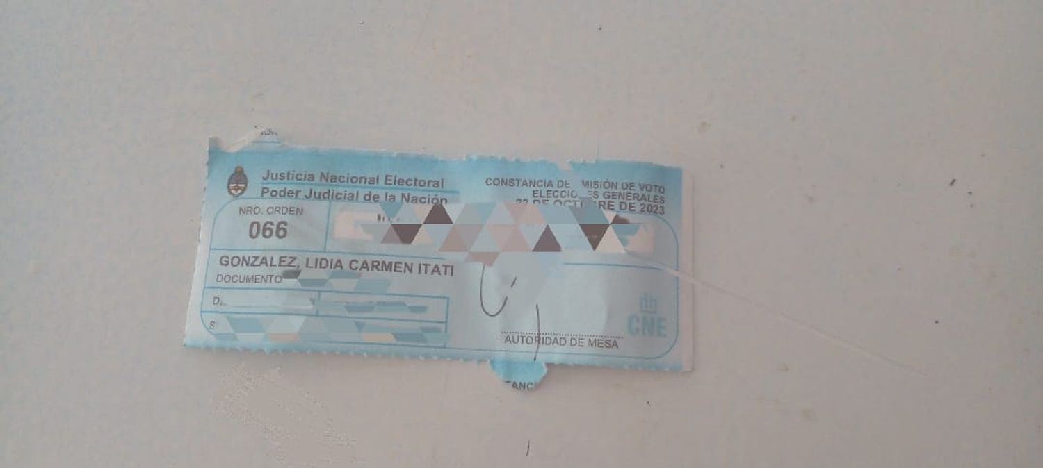 Constancia de voto encontrada