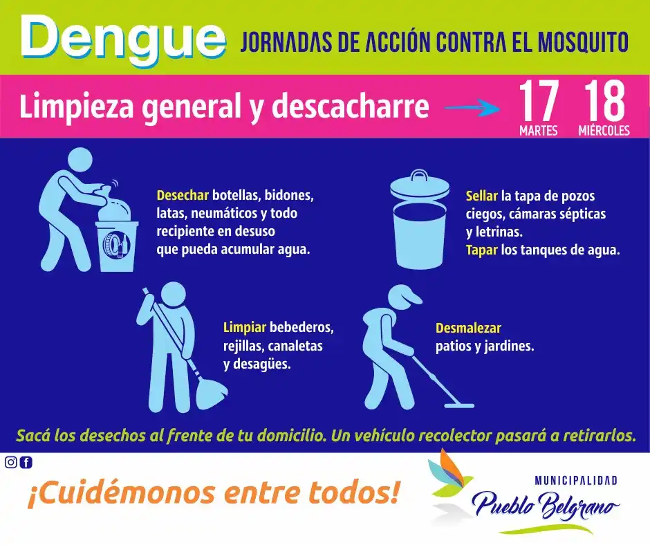 Pueblo Belgrano realizará una limpieza general y descacharrización