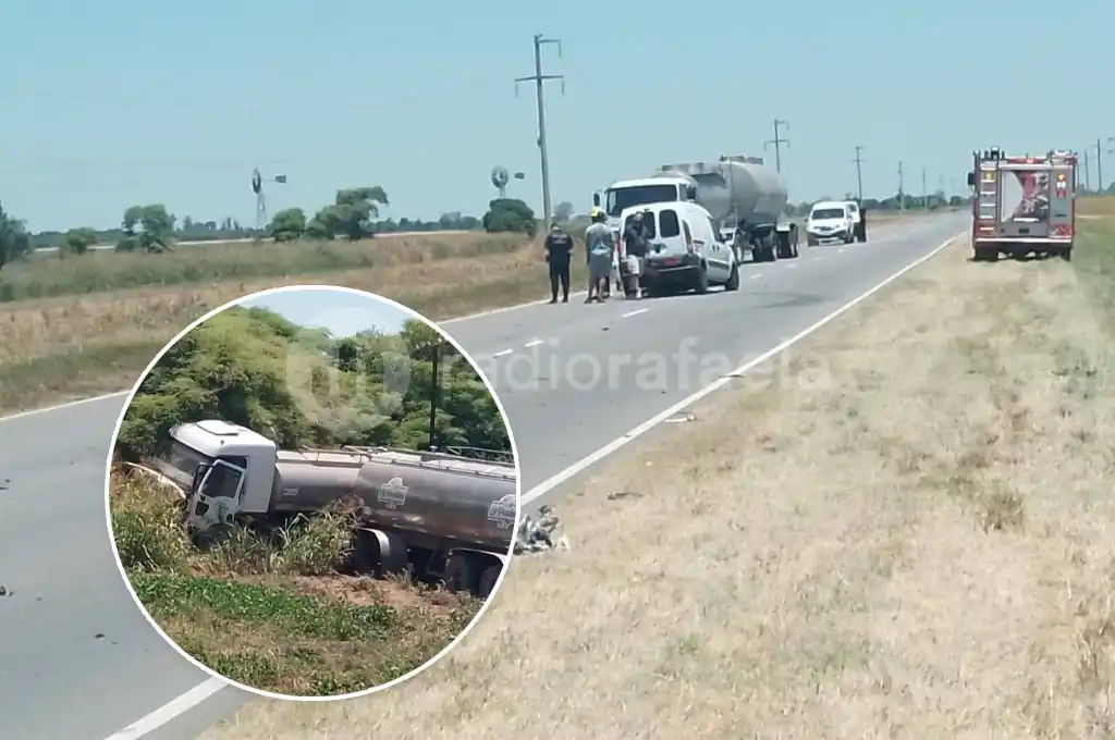 Fuerte choque entre un camión y un auto dejó un herido en Ruta 1