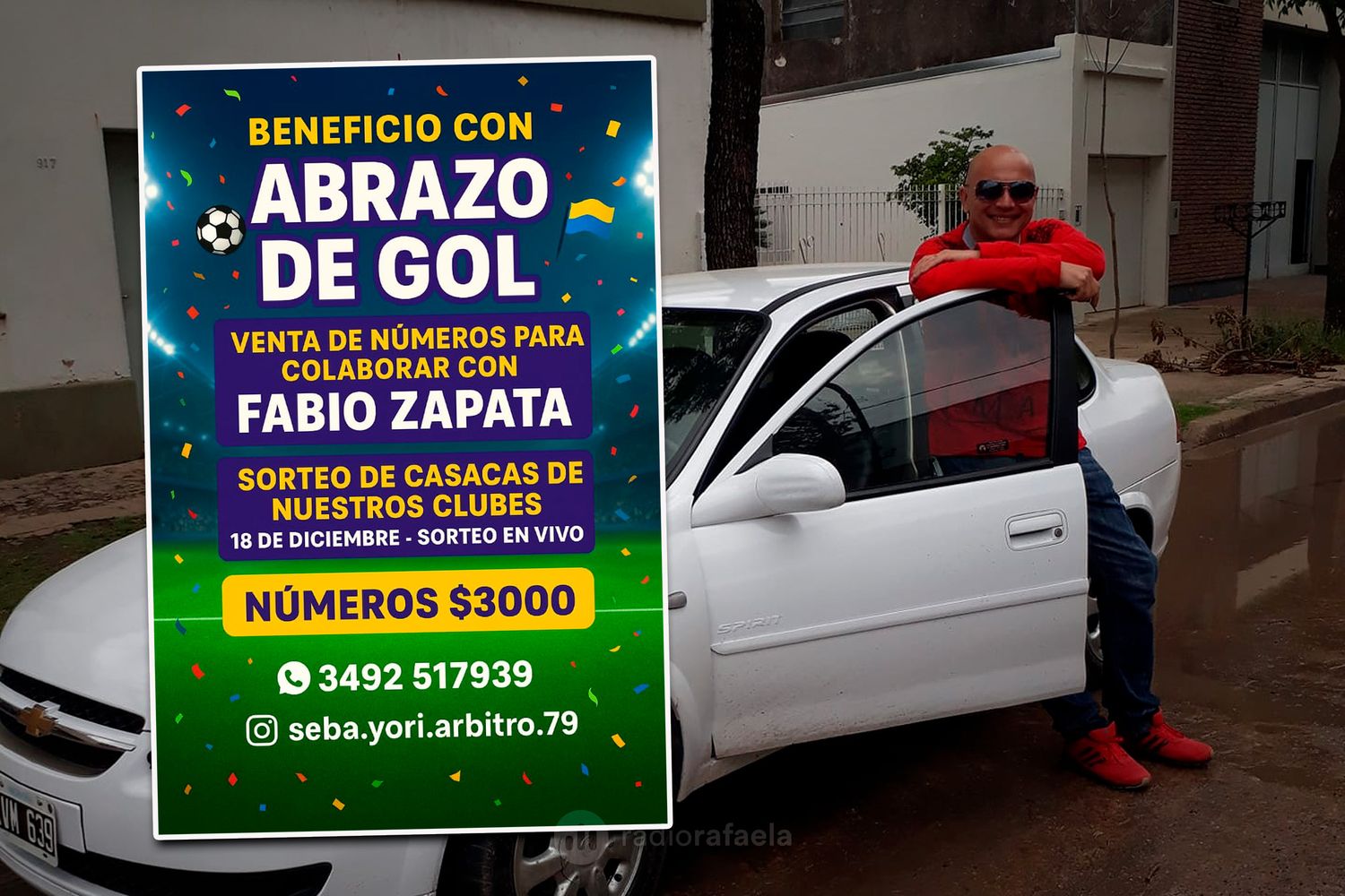 Lanzaron una rifa solidaria para ayudar a Fabio Zapata, un rafaelino que enfrenta un duro tratamiento médico