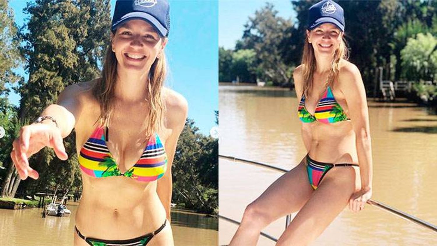 Nueve meses después de ser mamá, Kloosterboer impactó con su colorida bikini