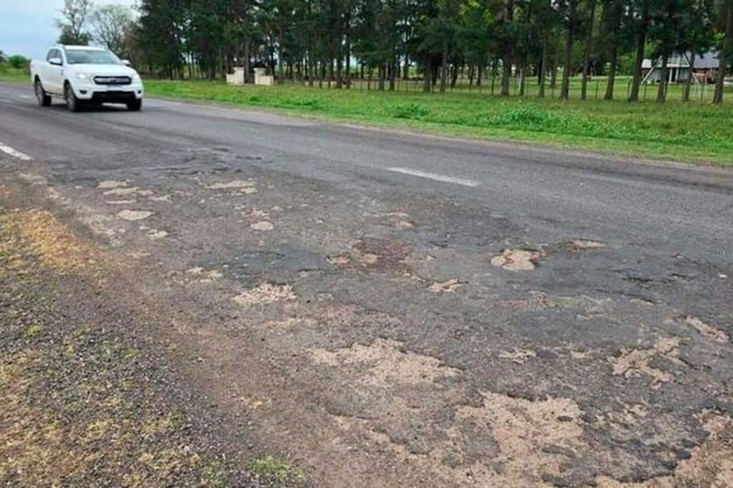 Tramo a reparar de la ruta 11.