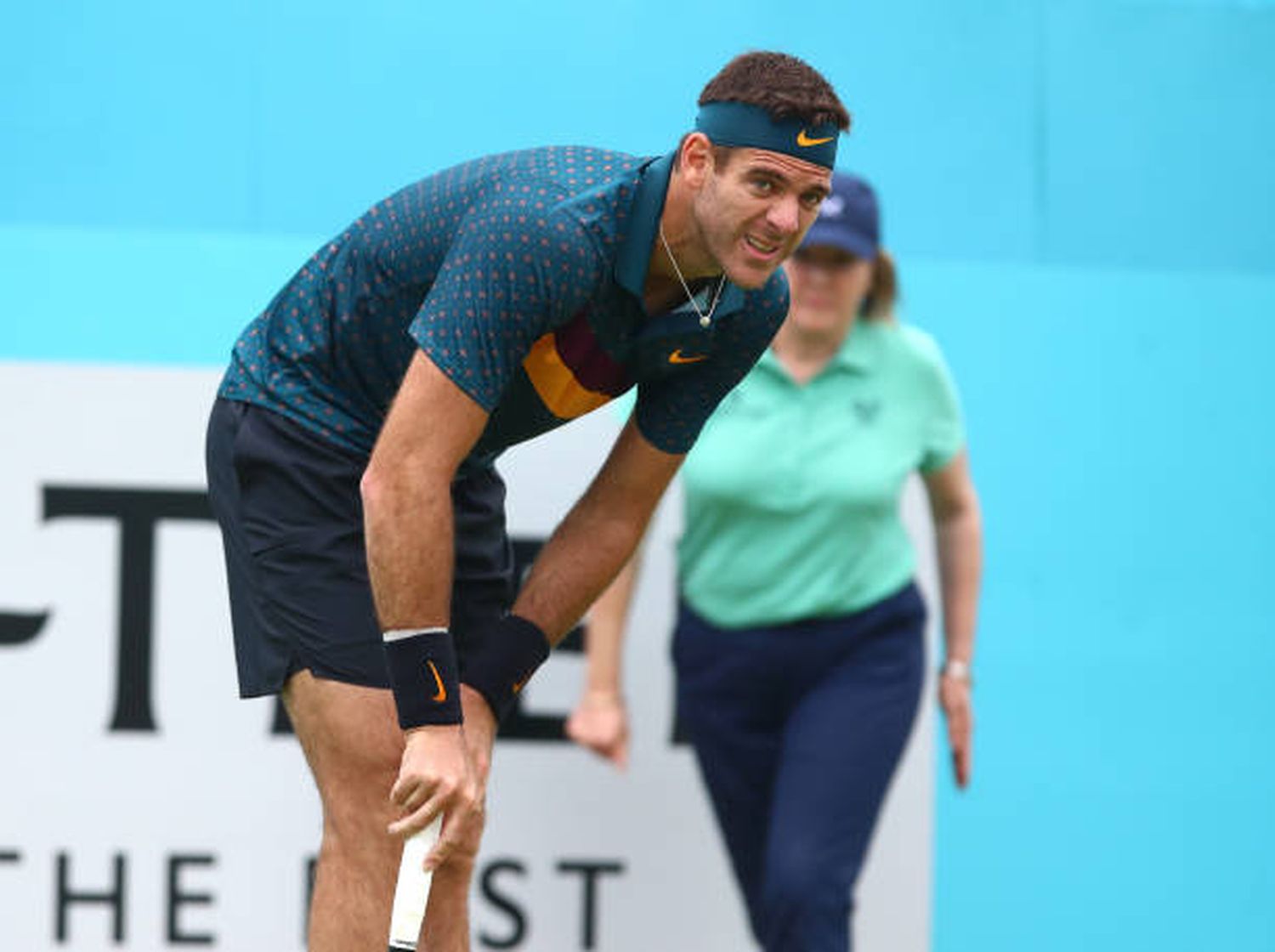 Del Potro durante el partido con Shapovalov en Queen’s, en 2019.