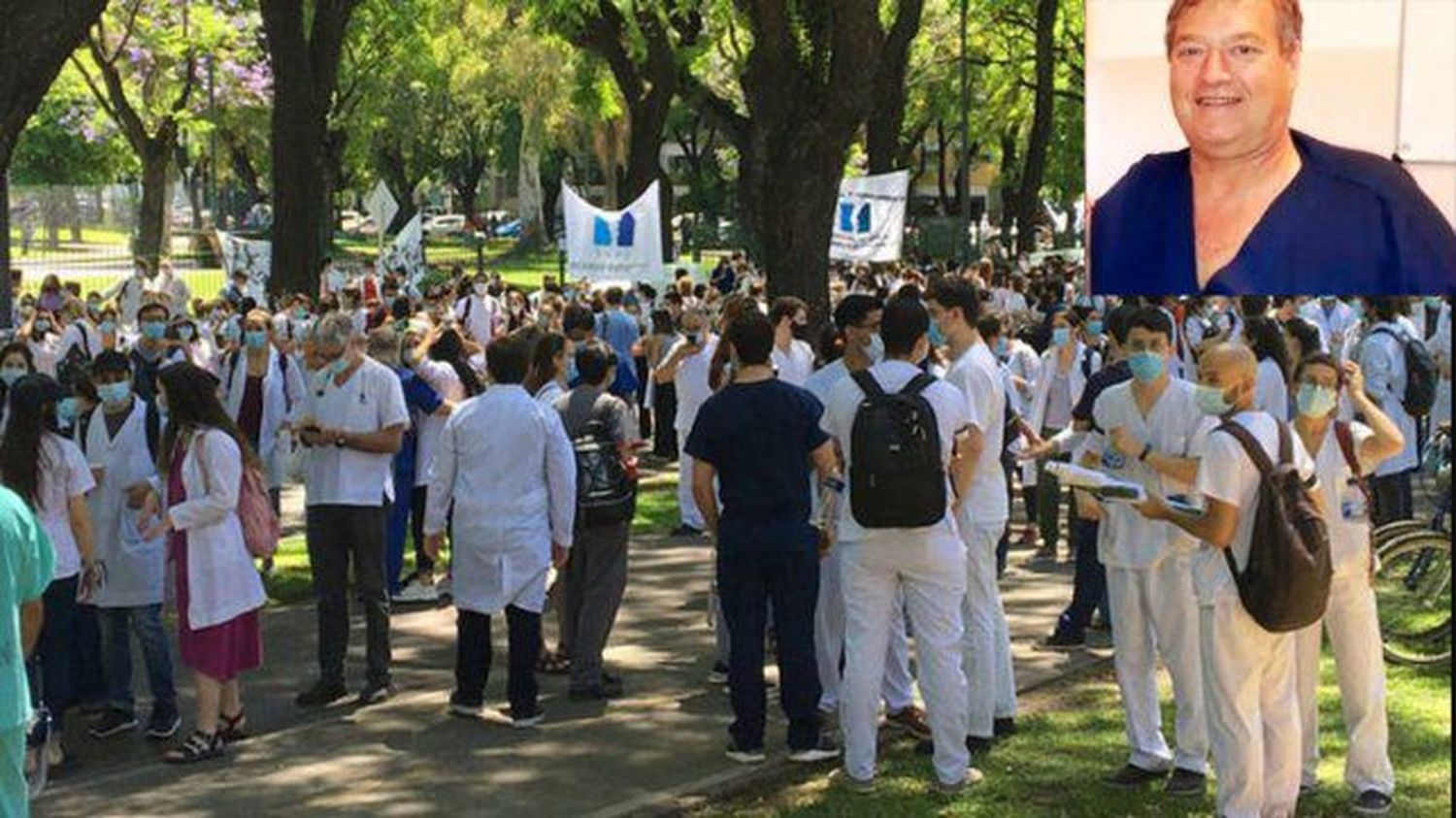 Médico murió de un paro en plena protesta