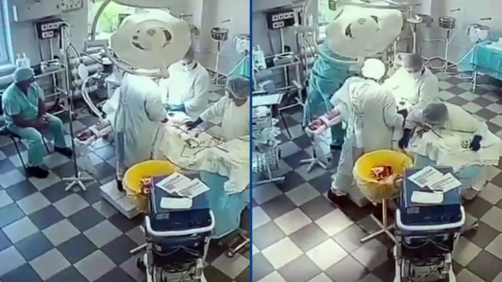 Video: médicos continúan con una cirugía durante el terremoto de 8,8 en Rusia