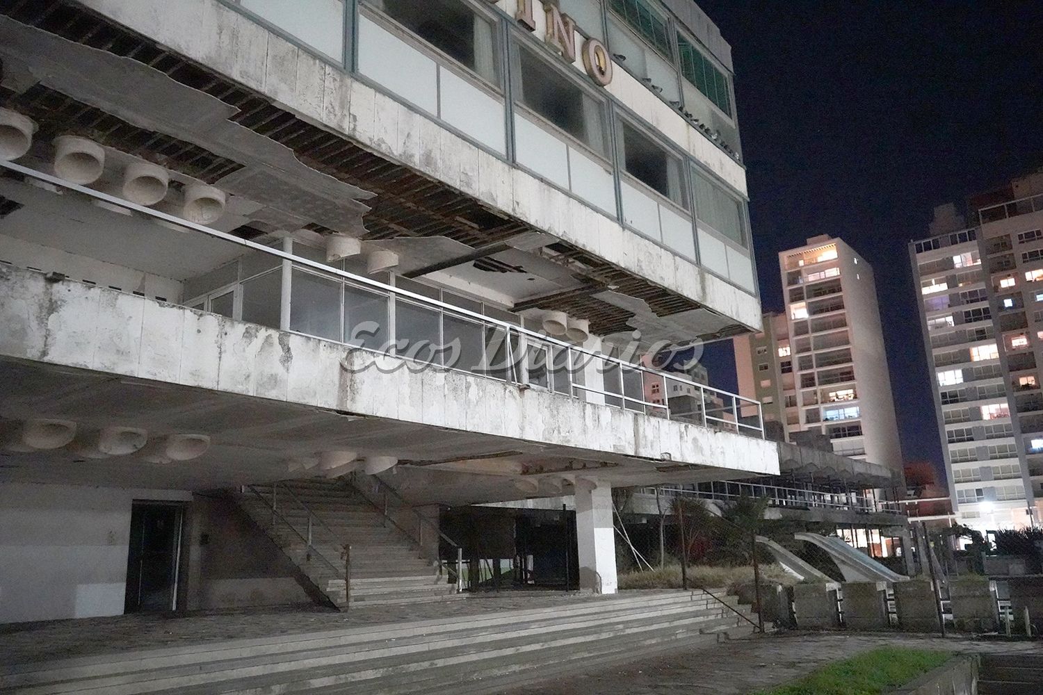 En penumbras. Se hallaba anoche el Complejo Casino, en avenida 2