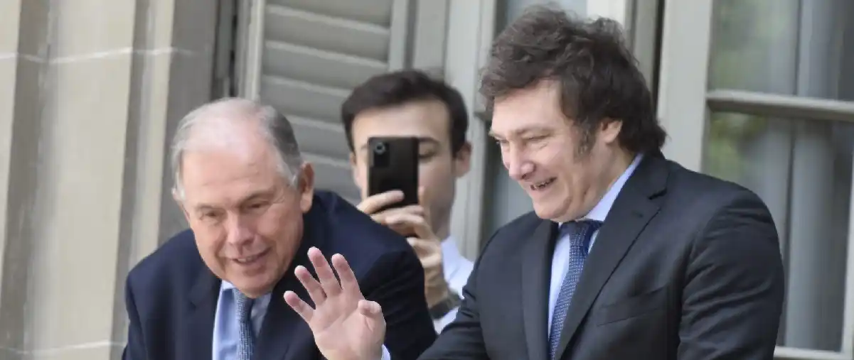 El canciller Gerardo Werthein junto al presidente Milei.