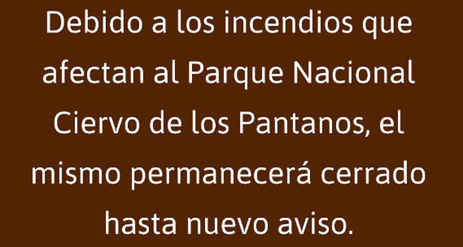 Campana: El Parque Nacional Ciervo de los Pantanos debió cerrar sus puertas por incendios