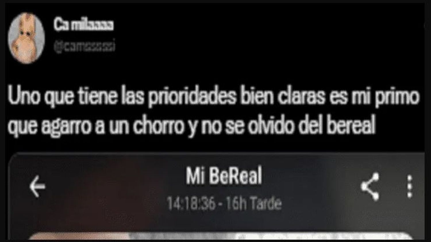 Su primo agarró a un "chorro" y lo subió a las redes: "Tiene las prioridades bien claras"