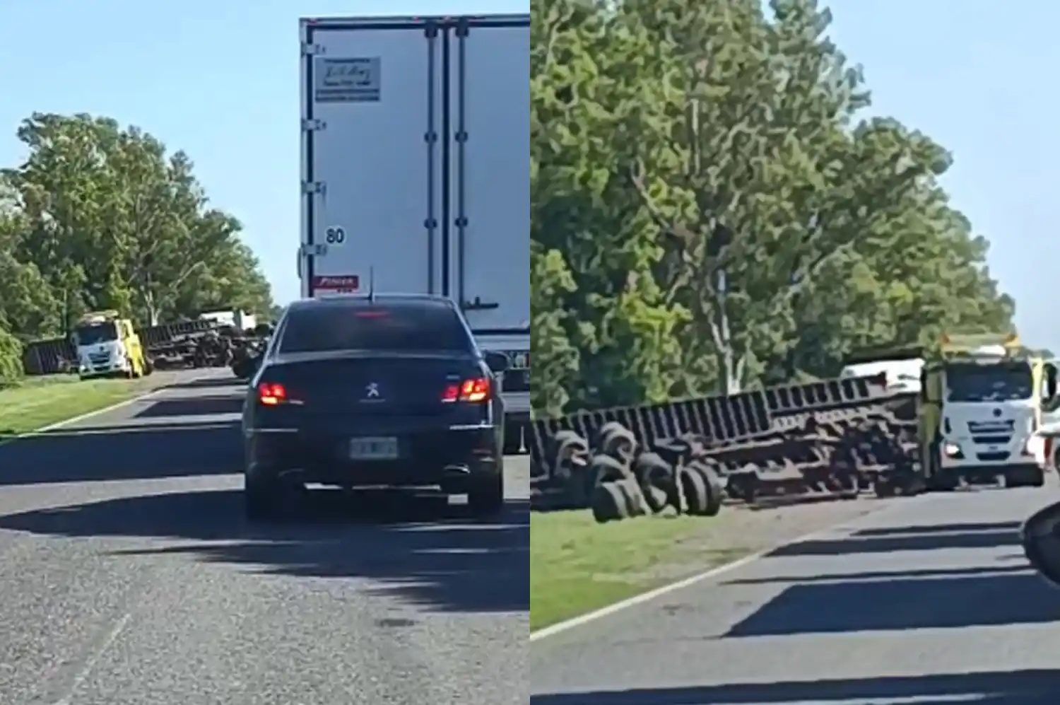 Un camión volcó en la Ruta 34, a pocos kilómetros de Rafaela, y el chofer fue hospitalizado