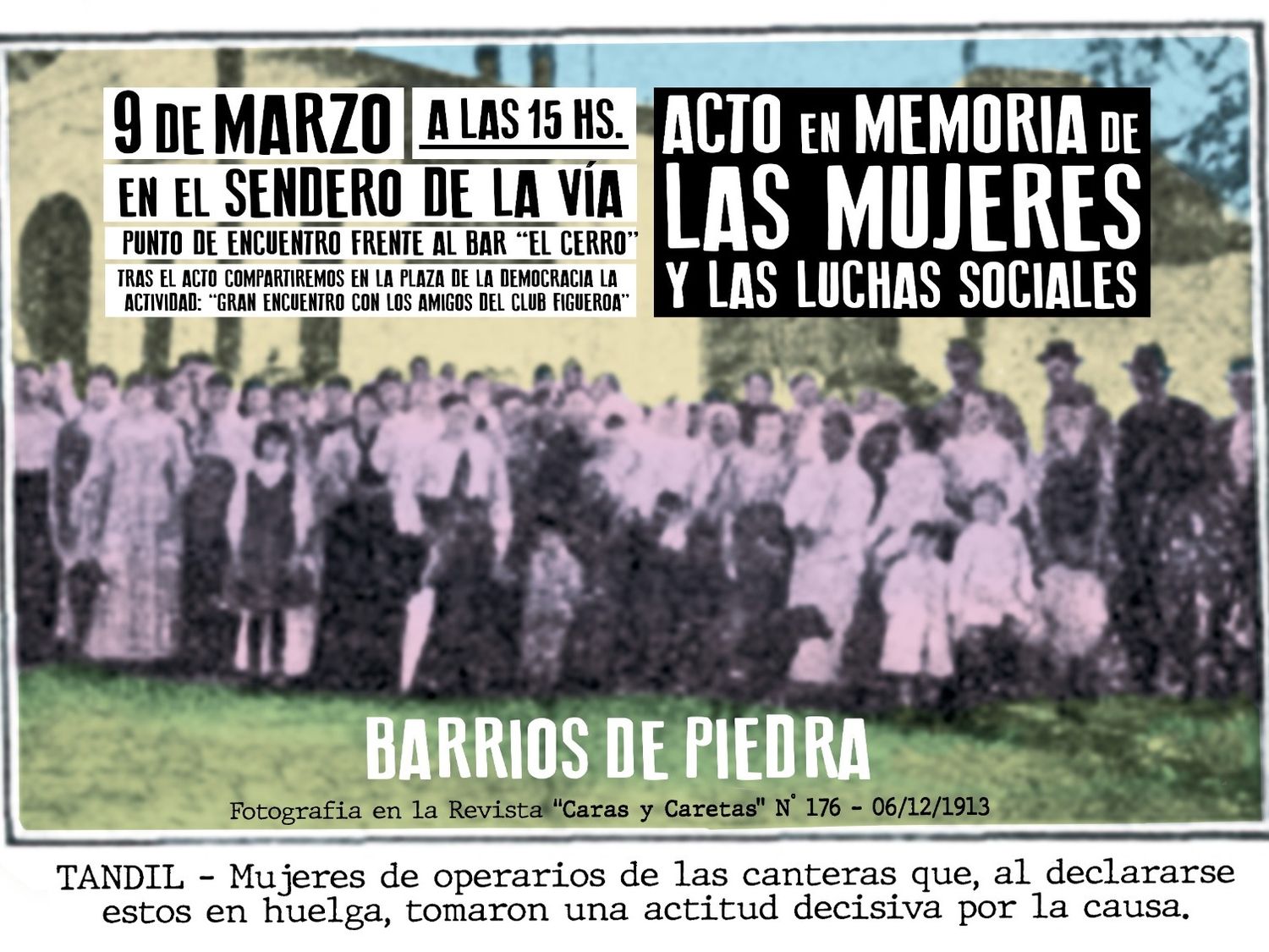 Acto en Cerro Leones en memoria de las mujeres y las luchas sociales
