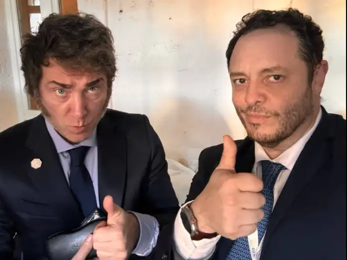 Amigos. Demian Reidel y Javier Milei.