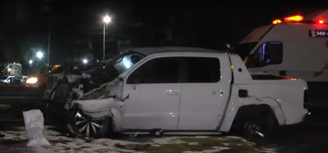 Así quedó la camioneta